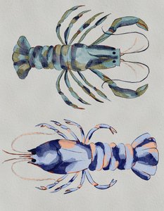 Blaue Hummer Aquarell