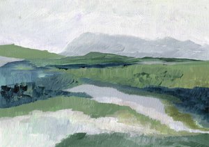 Nebelige grüne Landschaft von Nikita Jariwala