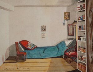 Nikita Muravyovs Zimmer im Exil in der Provinz Irkutsk, 1837 von Nikita Mikhailovich Muravyov