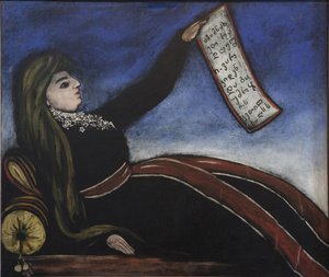 Georgische Frau auf einem Sofa von Niko Pirosmanashvili