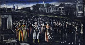 Kirchenfest in Kartli von Niko Pirosmani