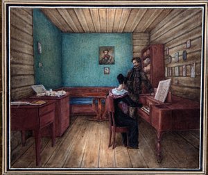Der Graf Sergei Wolkonski (1788-1865) und seine Frau in der Peter-und-Paul-Festung (Sankt Petersburg)