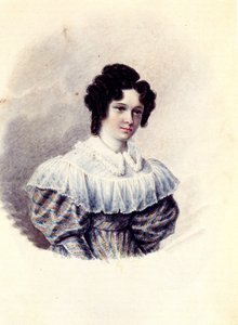 Porträt von Alexandra Ivanovna Davydova 1802-1895, Ehefrau des Dekabristen Vasily Davydov, 1830-1839