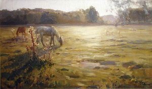 Pferd auf einer Wiese von Nikolai Alexandrovich Klodt