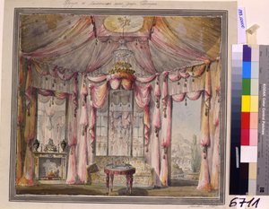 Inneneinrichtung für das Boudoir im Haus des Grafen Bezborodko in Moskau, 1790er Jahre von Nikolai Alexandrovich Lvov