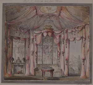 Inneneinrichtung für das Boudoir im Haus von Graf Bezborodko in Moskau, 1790er Jahre von Nikolai Alexandrovich Lvov