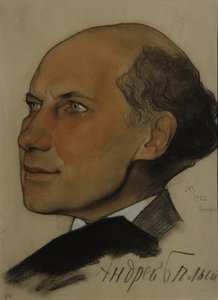 Porträt des Dichters Andrei Bely 1880-1934, 1922
