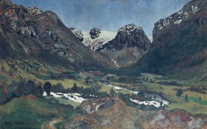Juninacht im Bergdorf von Nikolai Astrup