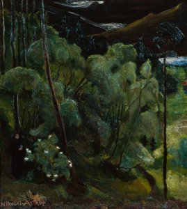 Frau im Wald von Nikolai Astrup