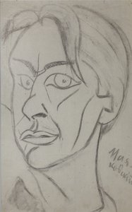 Dichter Wladimir Majakowski (1893-1930) (1913) von Nikolai Ivanovich Kulbin