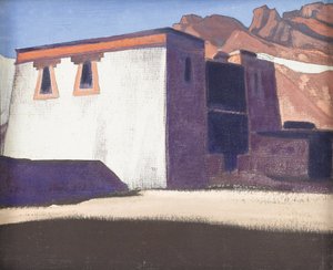 Sharugon-Kloster, Tibet, 1928 von Nikolai Konstantinowitsch Roerich