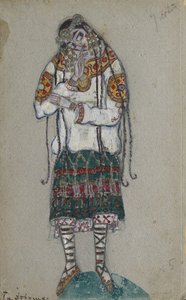 Das Mädchen. Kostümentwurf für das Ballett Le Sacre du Printemps von I. Strawinsky, 1912