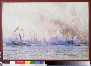 Ankunft des französischen Geschwaders in Kronstadt 1893 von Nikolai Nikolaevich Gritsenko