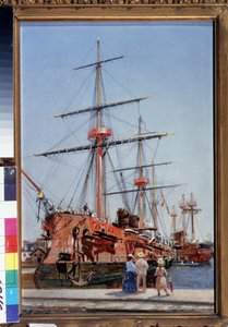 Bau des geschützten Kreuzers Admiral Kornilow in der Bretagne von Nikolai Nikolaevich Gritsenko