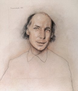 Porträt des russischen Schriftstellers Andrei Biely (oder Belyj oder Beli) von Nikolai Nikolayevich Vysheslavtsev