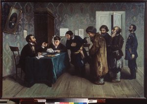 Schiedsgericht auf dem Land. Alltagsszene der Justiz von Nikolai Petrovich Zagorsky