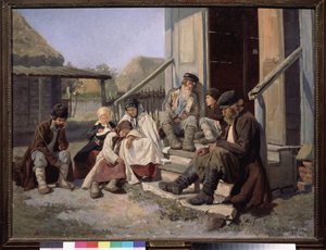 Ein regionales Krankenhaus. Gemälde von Nikolai Petrovich Zagorsky (1849-1893), Öl auf Leinwand von Nikolai Petrovich Zagorsky