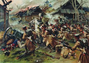 Die Schlacht von Malojaroslawetz am 24. Oktober 1812, 1900-1910 von Nikolai Semyonovich Samokish