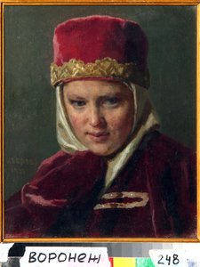 Boyar-Frau in traditioneller russischer Kleidung von Nikolai Vasilievich Nevrev