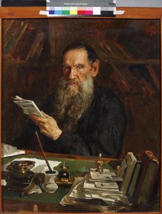 Porträt des Autors Graf Lev Nikolajewitsch Tolstoi (1828-1910) von Nikolai Vasilievich Orlow