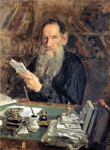 Porträt des Autors Graf Lew Nikolajewitsch Tolstoi von Nikolai Vasilievich Orlow