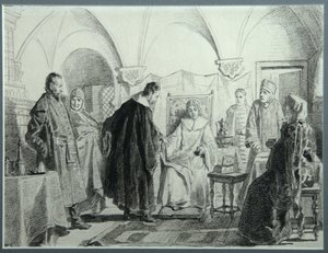 Maria Ivanovna Khlopova, die Braut des Zaren Michail Fyodorovich, 1884 von Nikolai Vasilyevich Nevrev