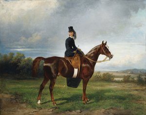 Reiterporträt von Seymourina Poirson, geb. Cuthbertson, 1863