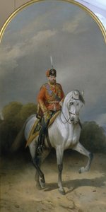 Porträt des Kaisers Alexander III. 1845-1894 in der Uniform des Husarenregiments der Leibgarde, 1881 von Nikolai Yegorovich Sverchkov