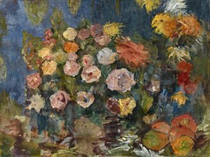 Stillleben mit Blumen und Früchten, 1907 von Nikolaj Nikolaevic Sapunov
