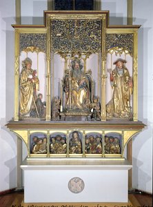 Gruppe von Holzskulpturen, vom Isenheimer Altar, um 1490 von Nikolaus Hagenauer
