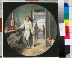 Carlo Rossi, Alexander Rezanov und Lakhtin verstecken sich vor Konstantin Thon von Nikolay Benois