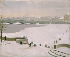 Überquerung des gefrorenen Flusses Newa, 1935 von Nikolay Fyodorovich Lapshin