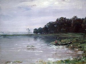 Landschaft mit Boot, Abend