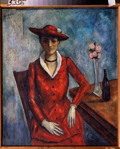 Eine Frau in Rot von Nikolay Vladimirovic Sinezubov