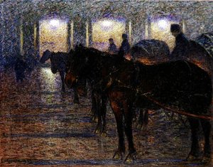 Pferdekutschen vor dem Opernhaus, Stockholm von Nils Kreuger