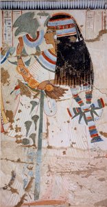 Mutter von Ouserhat, Kopie des Freskos aus dem Grab von Ouserhat, Theben, aus der Regierungszeit von Seti I, Platte aus Ancient Egyptian Paintings, von Nina Davies von Nina de Garis Davies