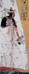 Junge Frau mit Ente, Kopie eines Freskos aus dem Grab von Ipouy, Theben, aus der Regierungszeit von Ramses II, Platte aus Altägyptische Malereien, von Nina Davies von Nina de Garis Davies