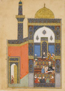 Laila und Majnun in der Schule, Folio aus einem Khamsa-Quintett von Nizami von Nizami