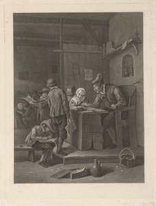 Schulzimmer mit Lehrer und Kindern von Noach van der Meer (II)