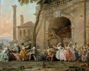 Colin-aillard (Detail). Gemälde von Noël Halle, circa 1770-1780 von Noel Halle