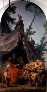 Der König von Skythien auf seinem Sterbebett bittet seine Söhne um Versöhnung, ca. 1767 von Noel Halle