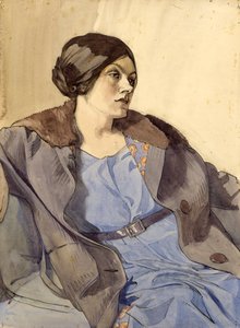 Porträt der Frau des Künstlers, Celia Fiennes, späte 1920er Jahre von Noel Rooke