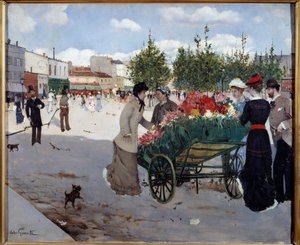 Blumenhändler am Boulevard Rochechouart in Paris (Markt der Madeleine)