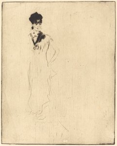Skizze einer jungen Dame in Violett