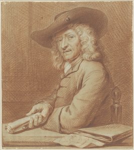 Porträt des Zeichners Jan Pietersz. Zoomer, mit Hut und Papierrolle von Norbert van Bloemen
