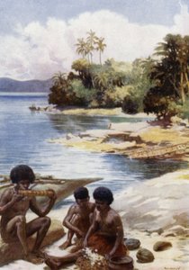 Essenszeit in Kwato, Britisch-Neuguinea von Norman Hardy