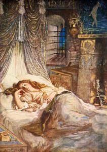 Imogens Schlafgemach, Cymbeline, Akt II Szene 2, Illustration aus 