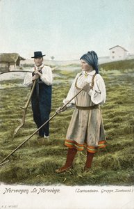 Gruppe von Bauern, Setesdal, Norwegen