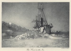 Die "Fram" im Eis (s/w Foto) von Norwegian Photographer
