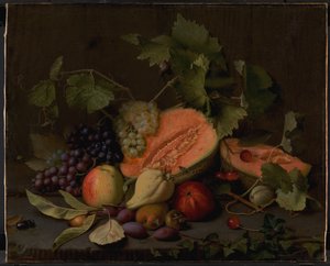 Stillleben mit Melonen und Trauben von O.D. Ottesen
